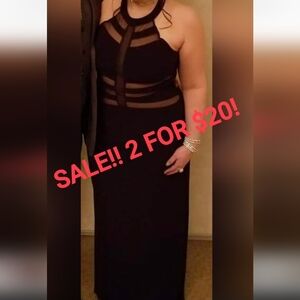 Black formal floor length dress Size L EUC